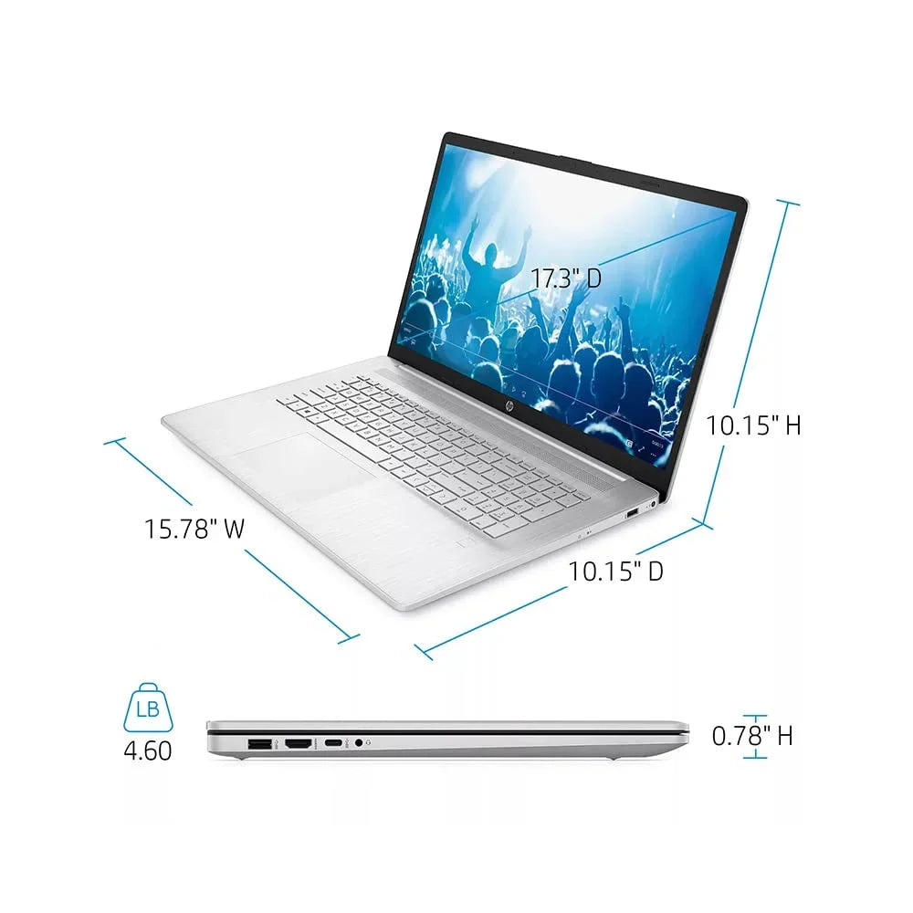 Iris Windows Intel Laptop Xe 32GB FHD 2021 Card Silver, 17.3" HD Core HP 11th USB Computer, Generation SSD, Intel Webcam, 32GB i7-1165G7, OS, RAM, Graphics, HD Backlit Keyboard, Audio, PCIe IPS 1TB