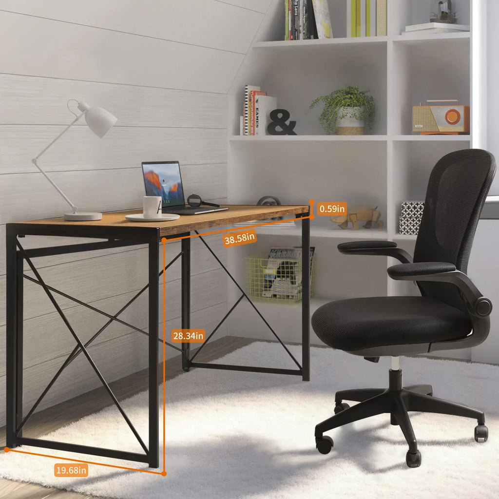 40 Lacoo inches Home Desk, Desk Brown Study Simple Writing Modern Office