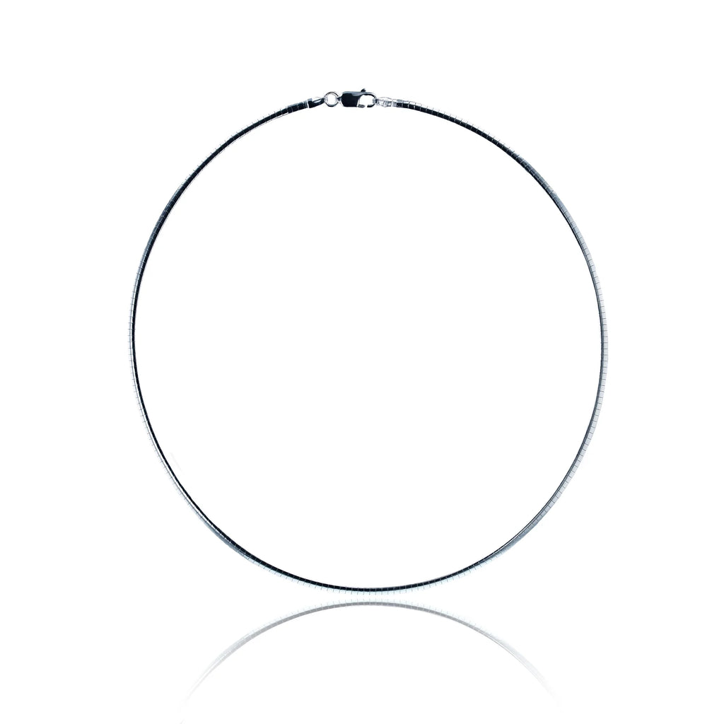 Sterling 024 Omega Silver Anti-Tarnish 20" Chain Plated 2.40mm & Cubetto Silver
