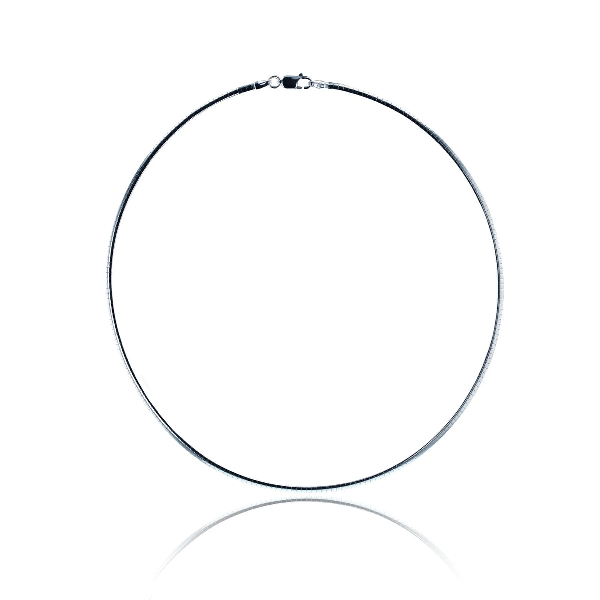 Sterling 024 Omega Silver Anti-Tarnish 20" Chain Plated 2.40mm & Cubetto Silver