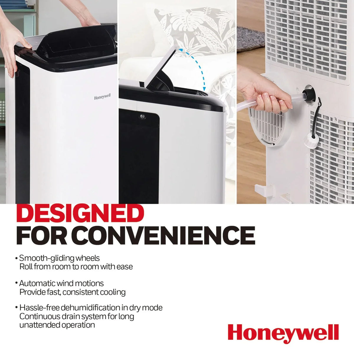 HF0CESVWK6 Dehumidifier WiFi with Conditioner & BTU 10,000 Portable Voice Smart Control, Air Honeywell