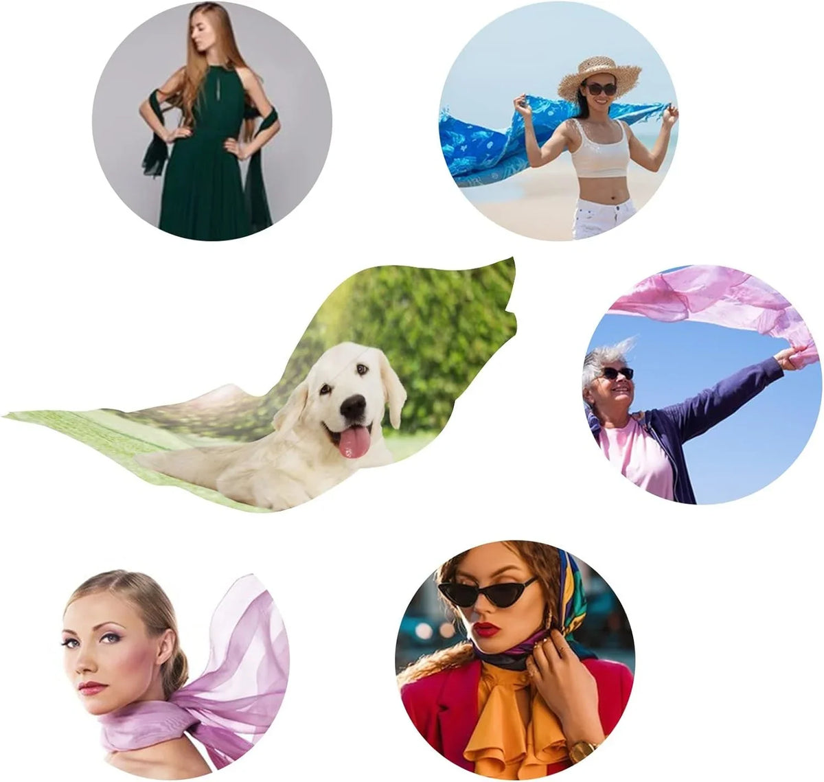 Wrap Silk Looking Neck Scarves Long Women Girls Shawl for Golden Retriever Hyjoy Scarf Outdoors Lightweight