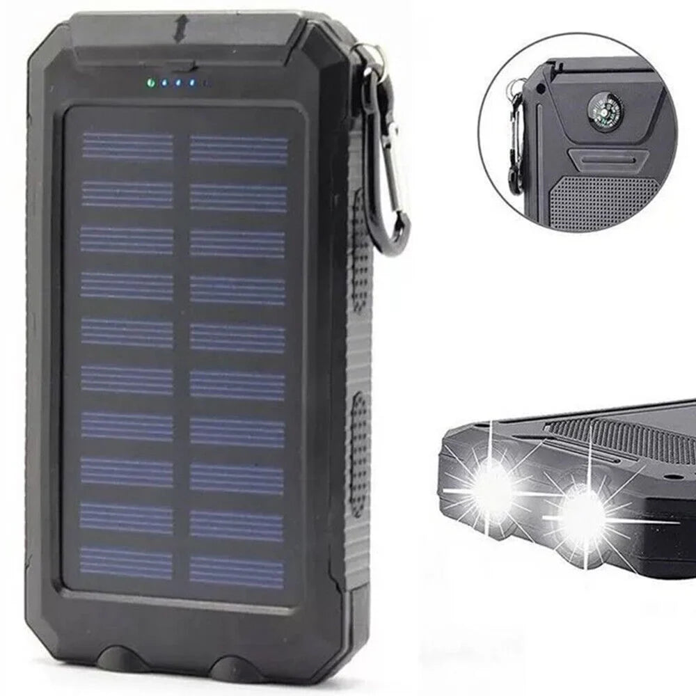 Power US External Bank Solar Battery Waterproof Portable Charger 9000000mAh 2023