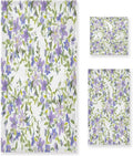 Wellsay 1 Purple Spa Bath Quick Beach Hand Soft for Bathroom Bathroom Flowers Set Absorbent & Towels, of Washcloth) Set Highly Towel Towels 3, (1 Towel, Bath Dry Set 1 Towels