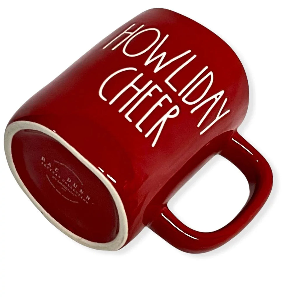 with Mug White LL CHEER Christmas Letter HOWLIDAY for Rae Red Dunn Mug Tea