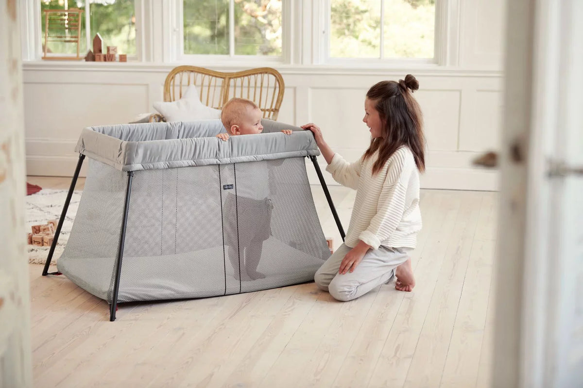 Pack Travel Light Fitted Bundle BabyBjorn Sheet Silver and Crib