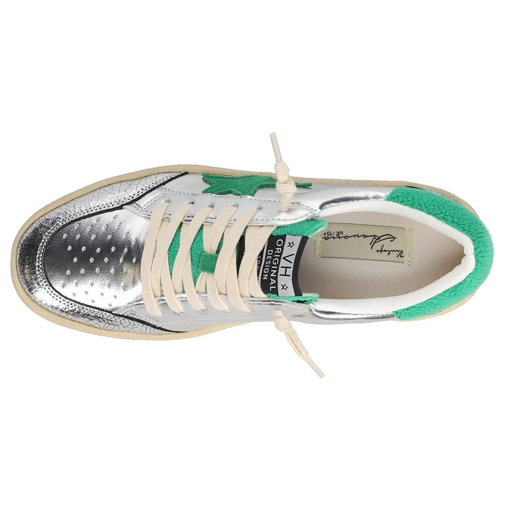 Denisse Casual Metallic Sneakers Vintage Casual Shoes Womens Havana Lace Up