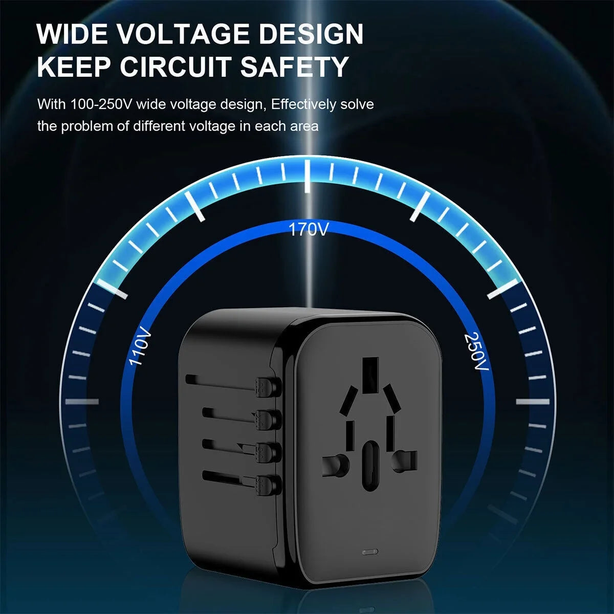 2 Universal Plug USB+2 Power C Travel Outlet USB AICase Adapter Converter International