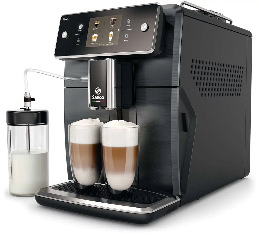 Titanium Automatic Metal Super Espresso SM7684/04 Front Saeco Xelsis Machine,