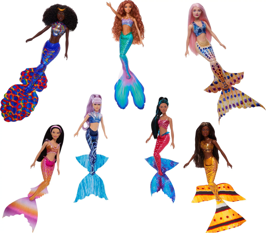 Doll 7-Pack, Mermaid Fashion Dolls The Ultimate Ariel Little Set Disney with 7 Sisters Mermaid