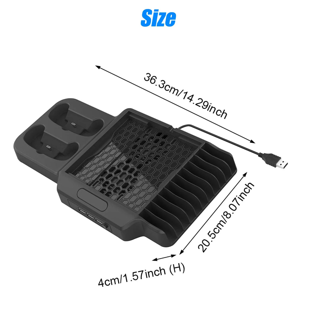 Xbox with Series Slots EEEkit Controller Station for Fit Xbox Fans, S/X Stand Fit Charging USB for Vertical Dual 3 with 2 11 X/S Game Dock Fast Series Cooling Ports, Disc