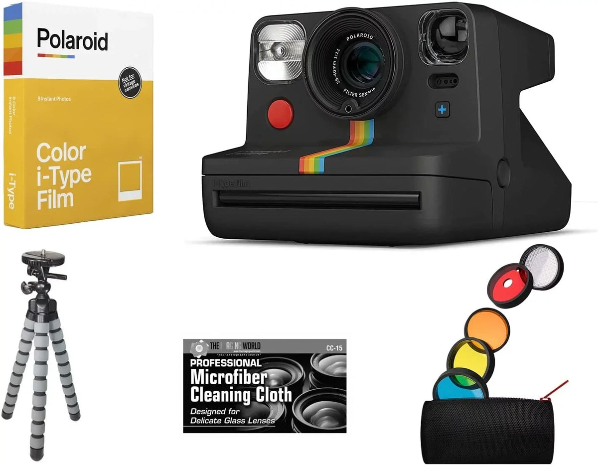 Bundle Black Plus Now Bluetooth Film Instant + + + of Cloth Polaroid Pack Connected I-Type Tripod Microfiber Table of Camera Film