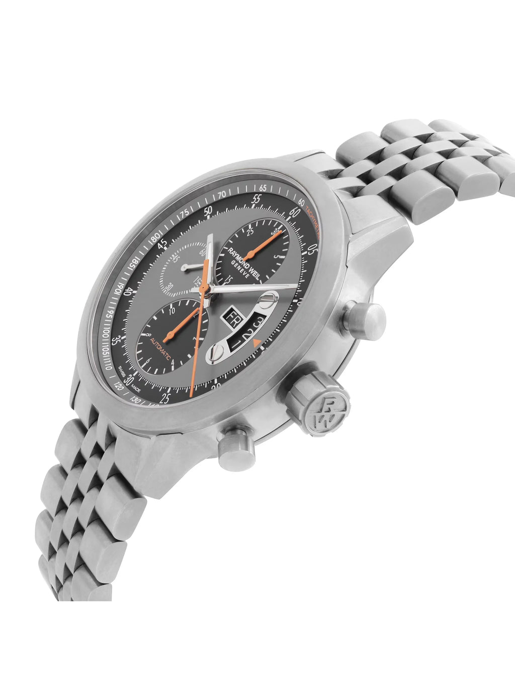 Dial Pre-Owned 7745-TI-05609 Watch Gray Weil Freelancer Titanium Raymond Automatic (Good) Mens