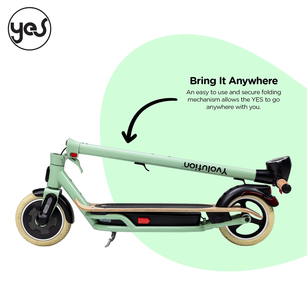Scooter Display, (Green) LED Foldable Yvolution Design Adults Electric YES for