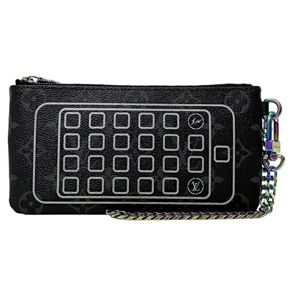 Flash VUITTON Black Pouch Vuitton Gray (Good) UB1137 Pre-Owned Fragment Monogram Fujiwara Hiroshi Louis iPhone Rainbow LOUIS Collaboration M64433 Eclipse