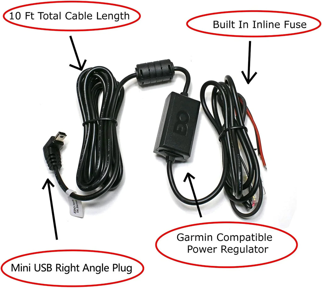 Drive Hardwire 57lm 2595lmt 2597lmt Charger Power Nuvi 40lm Direct 51lm 50lm for Car Kit Garmin Tech EDO USB 52lm Cord