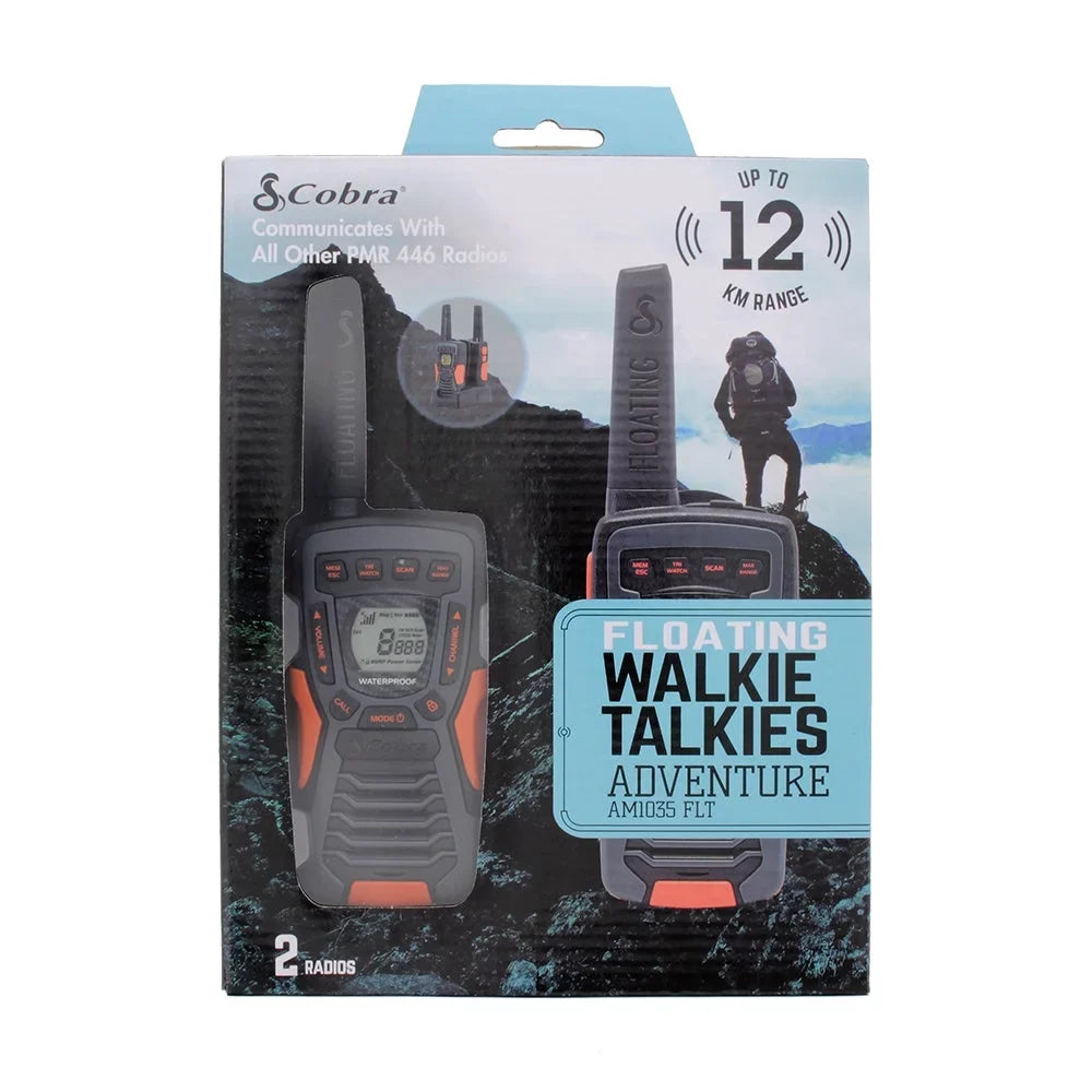 Adults Channels, Range Walkie CAMO (2-Pack) Radio Floats, 37-Mile Rechargeable, Waterproof ACXT1035R 22 Two-Way FLT Talkies - Cobra Set for Long