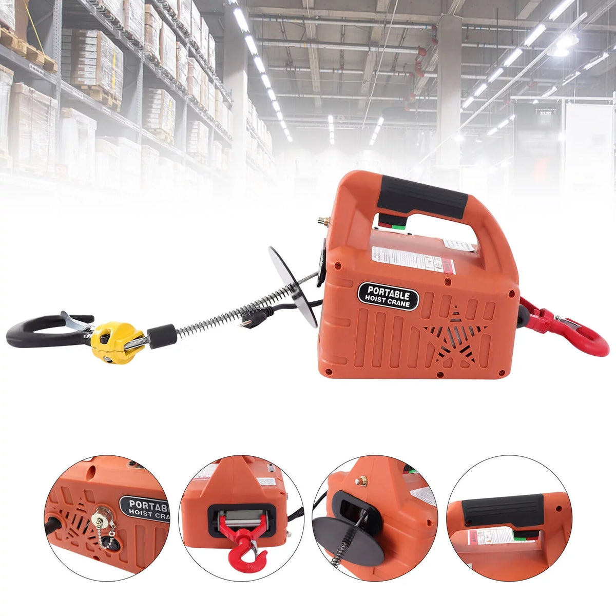 Remote 3-in-1 ZhdnBhnos Electric Wireless Crane Hoist Control Kit 110V 1100 Lift Portable LBS Winch