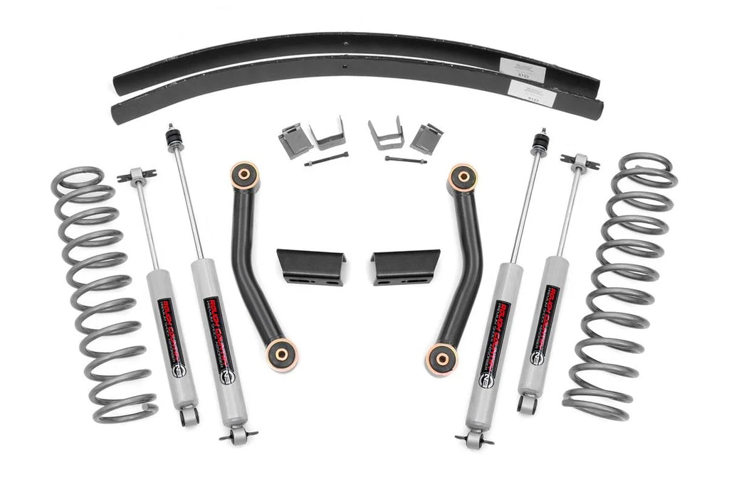 | Rough II | 3" Cherokee N3 (fits) Lift Kit 670XN2 XJ Jeep Suspension | Shocks Leaf Country Series Add 1984-2001