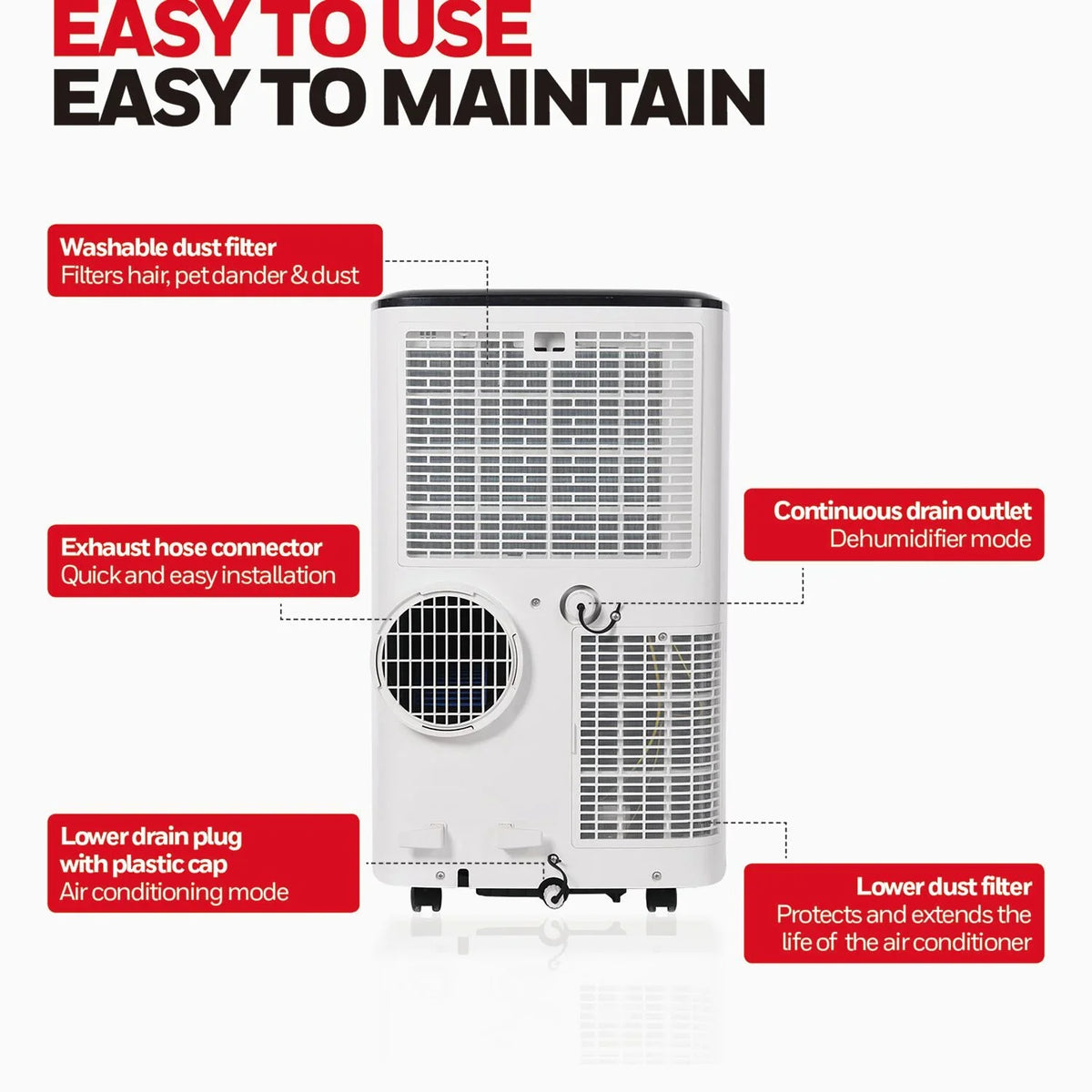 HF0CESVWK6 Dehumidifier WiFi with Conditioner & BTU 10,000 Portable Voice Smart Control, Air Honeywell