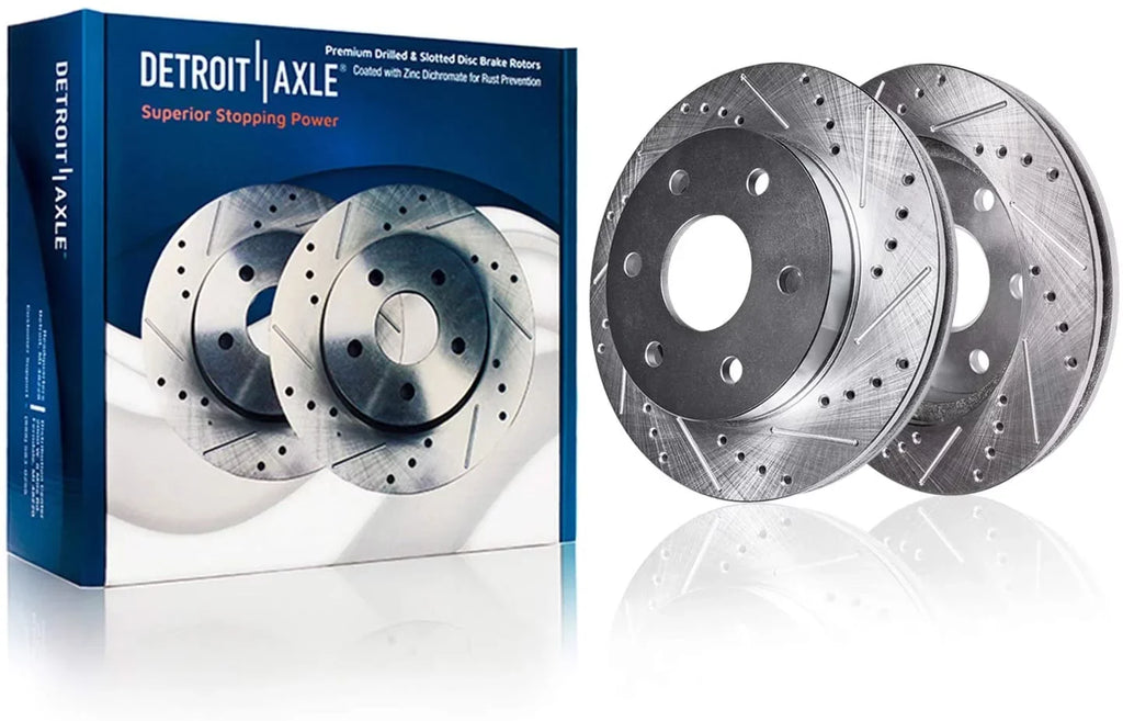 Brakes Slotted Ceramic 2013 2017 Axle Drilled 2015 Replacement and Ford Pads Rotors 2012-2020 - & F-150 Brake 2019 Front Detroit Disc 2014 Brake and 2018 Rear 2016 for Kit