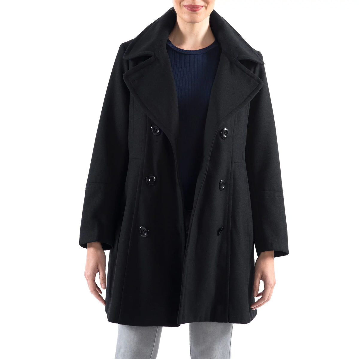 Alpine Breasted Jacket Coat Wool Overcoat Norah Swiss Peacoat Womens Double