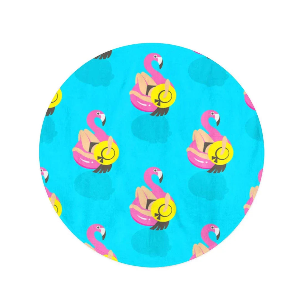 Girls Towels Travel 60 Flamingo inch in Summer Beach Mat Blanket Circle Beach Pink Tapestry Throw Round Swims KDAGR on of Circular Towel Inflatable