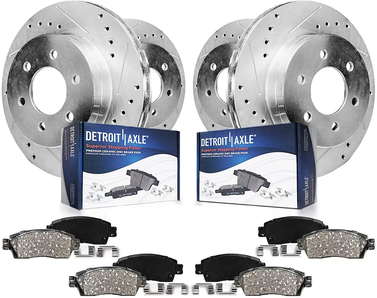 Brakes Slotted Ceramic 2013 2017 Axle Drilled 2015 Replacement and Ford Pads Rotors 2012-2020 - & F-150 Brake 2019 Front Detroit Disc 2014 Brake and 2018 Rear 2016 for Kit