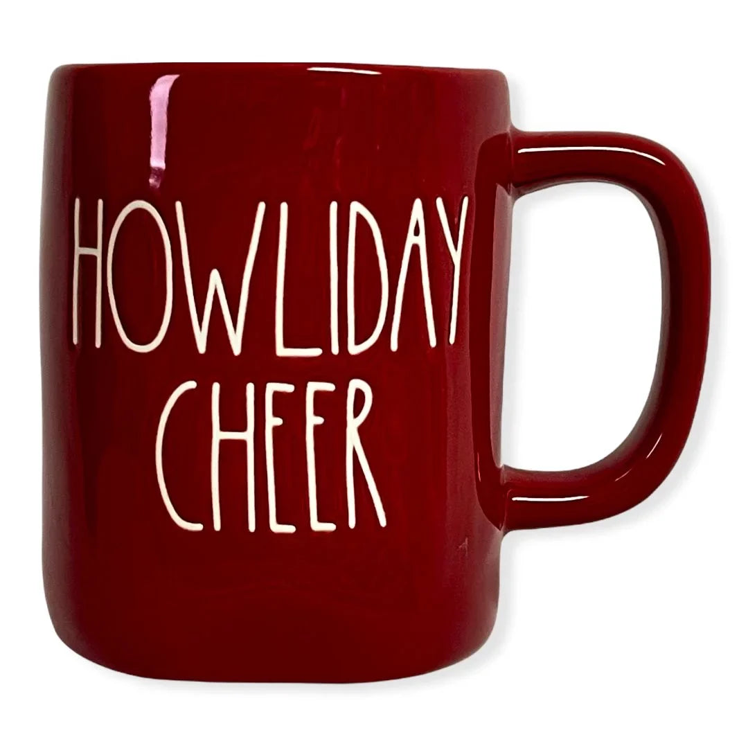 with Mug White LL CHEER Christmas Letter HOWLIDAY for Rae Red Dunn Mug Tea