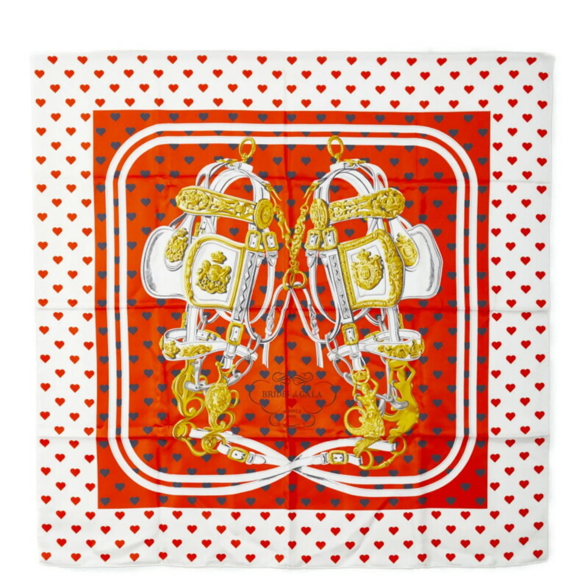Horse Women's BRIDES HERMES (Good) Bridle Hermes Carre Multicolor de White Ceremony 90 Scarf Pre-Owned Silk GALA Muffler