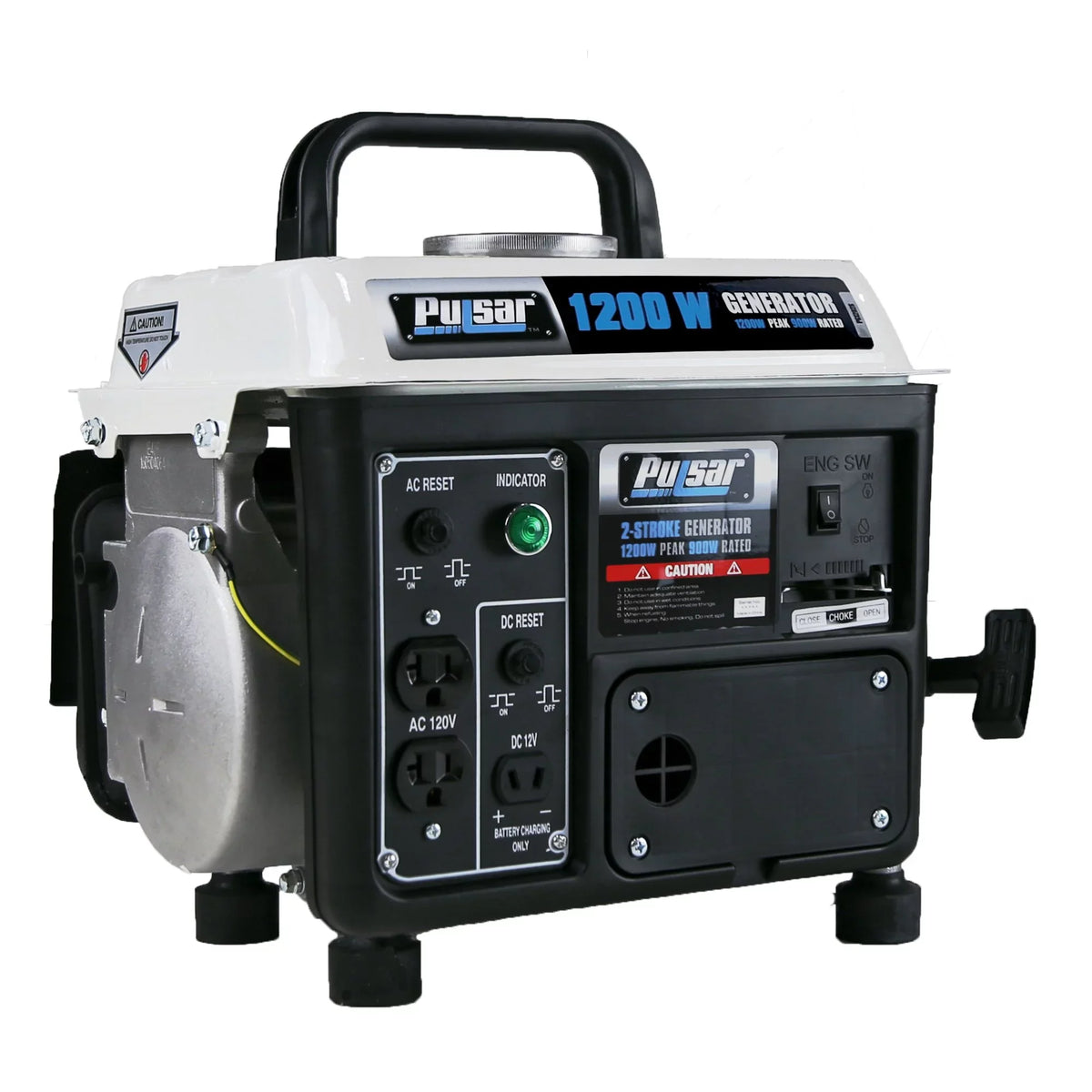1200 Portable PG1202SA Peak Watt, Running 900 Pulsar Gas Generator Powered Watt 2-Cycle