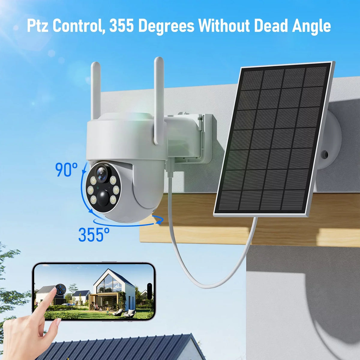 Toguard Outdoor Camera Camera Dome Solar Wireless Security 2K/4MP SC21 WiFi PTZ