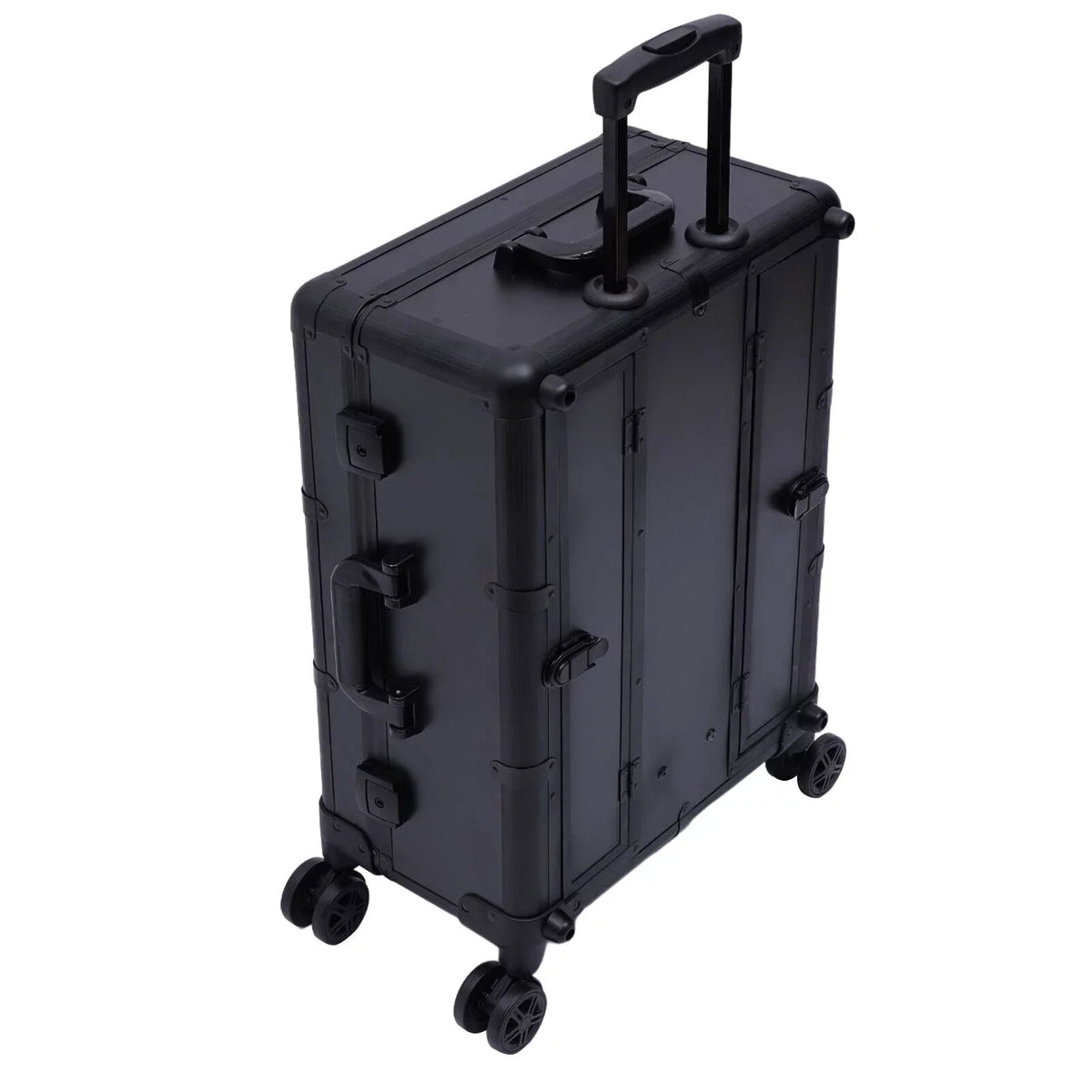 with DENEST Travel Makeup Box Rolling Case Organizer Train Key Cosmetic Trolley Luggage