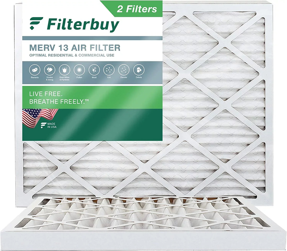 HVAC (2-Pack) Furnace Pleated Filters 10x14x2 MERV 13 AC Air Filterbuy