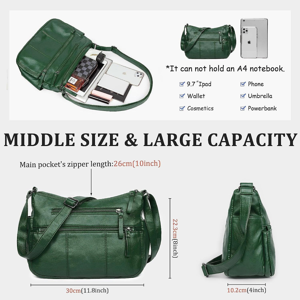 Pocketbook Soft VOLGANIK Leather Women and Purse for Shoulder handbags Crossbody Purses Bag PU ROCK Lightweight Ladies