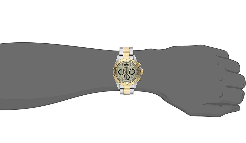 Dial Steel Quartz Tone Two 200m Gold 14930 Stainless Speedway Watch Men Invicta