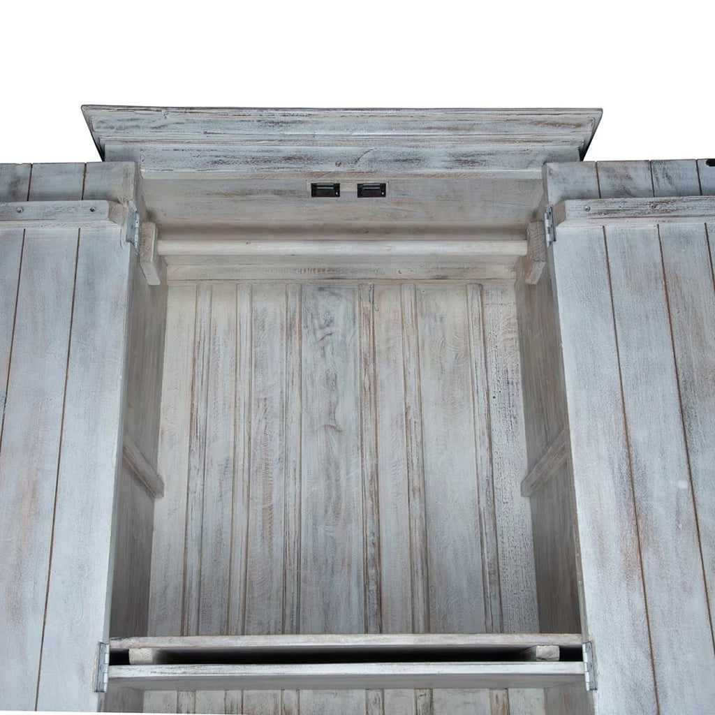 Chic Carved White Maadze Wardrobe Shabby