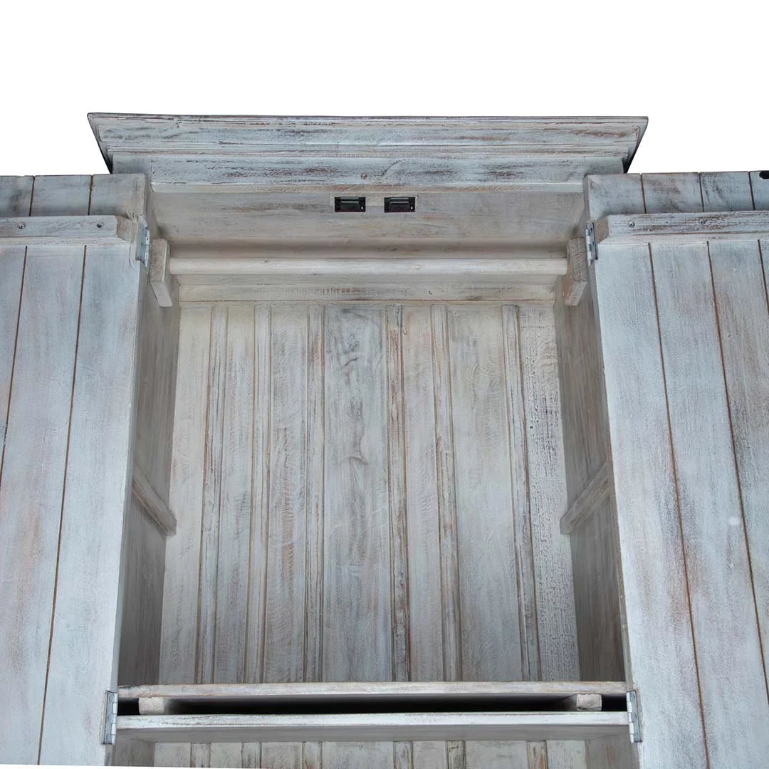 Chic Carved White Maadze Wardrobe Shabby