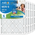 Furnace AIR. Filter AC 6 Pack Electrostatic Premium MERV 8 WICKED 700 Filters Pleated Air Made CLEAN Conditioner MPR Air USA by 14x25x1 & AIRX FILTERS 14x25x1 Filter FPR 5 Comparable to HVAC