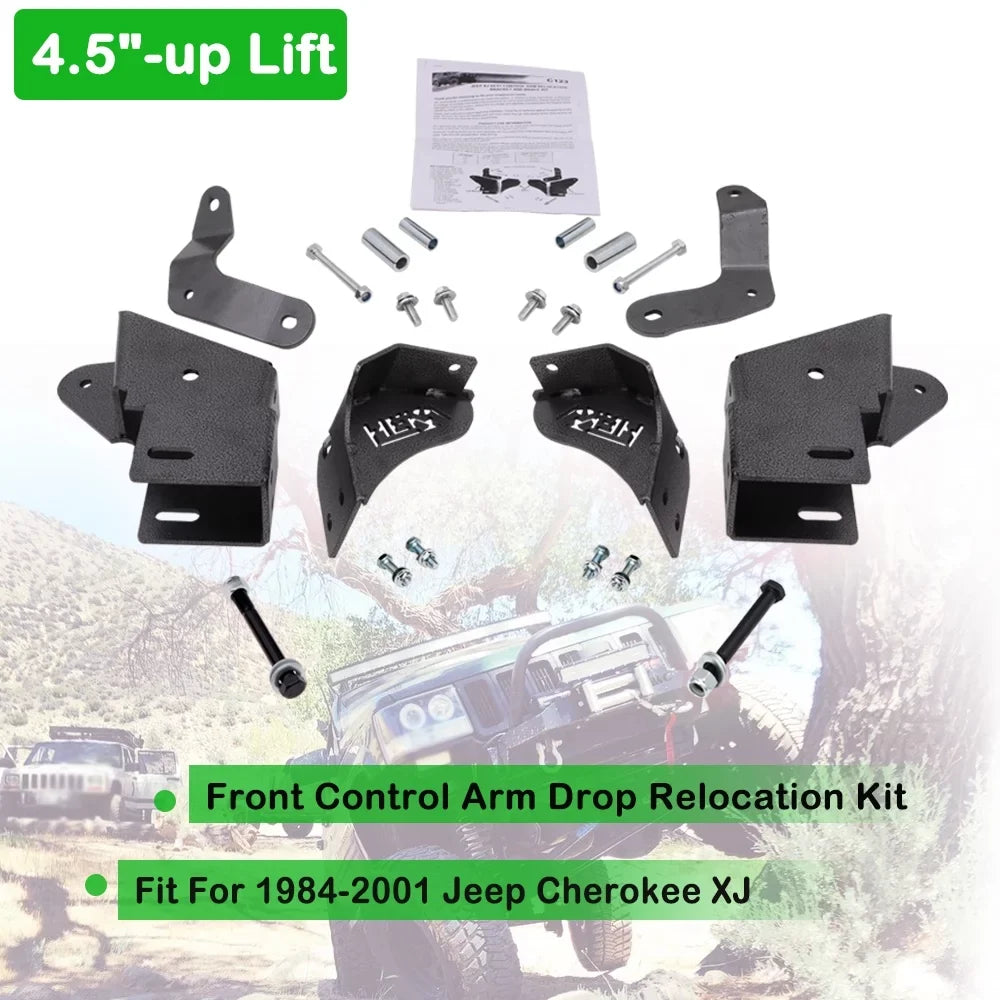 lift 1984-2001 Relocation For XJ Arm 4.5"up Drop Jeep Control Front Cherokee Kit ELITEWILL