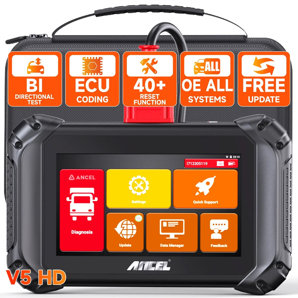 All Maintenance Scan Bi-directional Coding ECU Tool 2 40+ ANCEL Code Regen 1 DPF Truck for V5 OBD2 IN Truck Reset 24V Cars Tablet HD Diagnostic Scanner 12V System Diesel Scan Reader Truck Duty Heavy