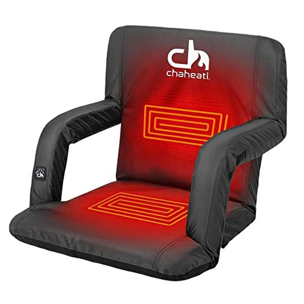 And Battery Outdoor Folding – Camping, in Bleacher Chair Activities For Heated Chaheati Seat Sports, 7 Black V Heated