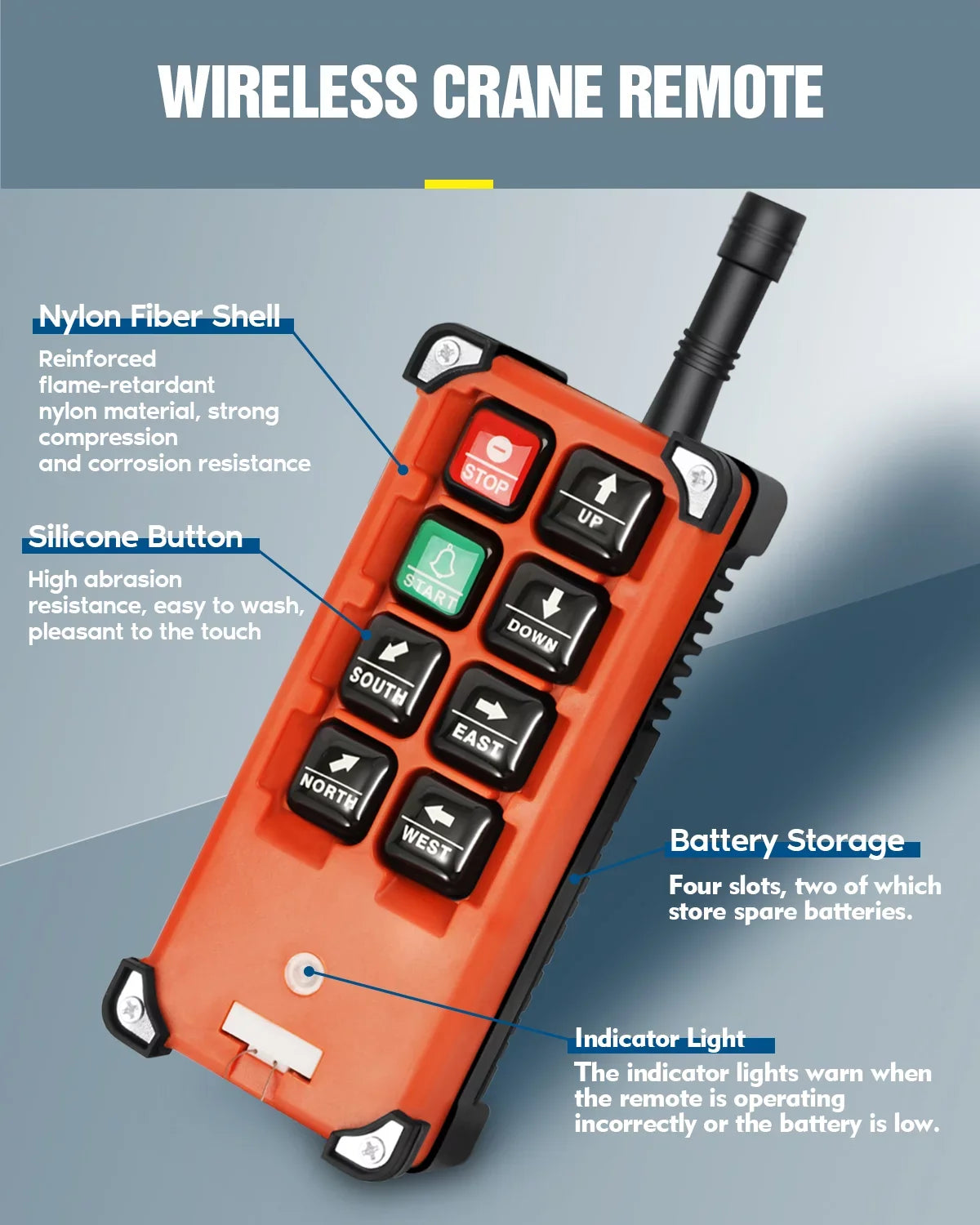 Buttons Winch 8 Electric Crane 12V 1 Wireless Remote Overhead Receiver Lift Control Tower DC Industrial Radio Transmitter Hoist 2 Crane + Crane Switch Bridge