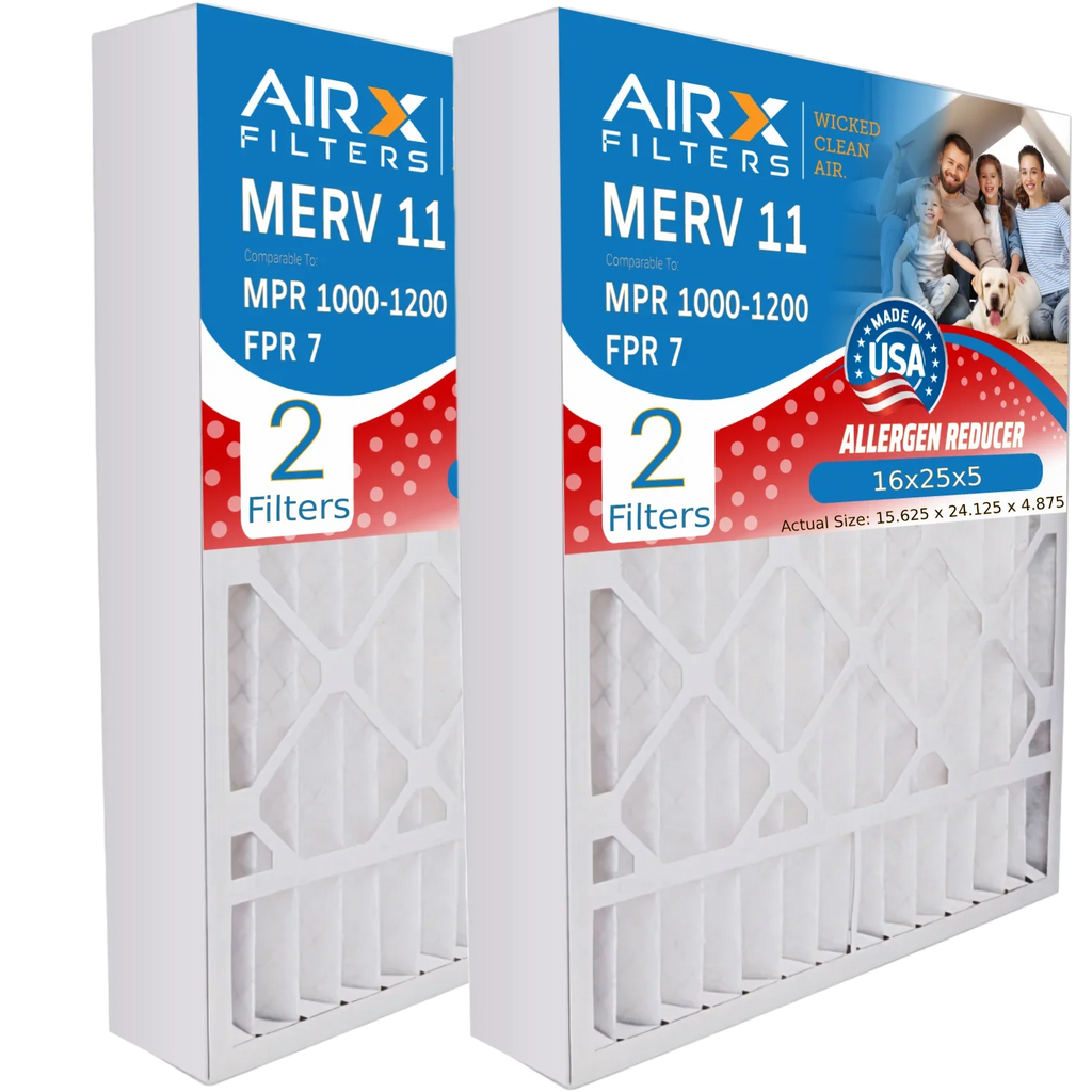 Pack Filter Air 16x25x5 Compatible AIR. Furnace 1200 Filter CLEAN MERV Premium AIRX FILTERS by FPR 1000, Made MPR with #000-0448-001 WICKED Comparable & 7 16x25x5 USA MPR Skuttle 11 2 DB-25-16 to