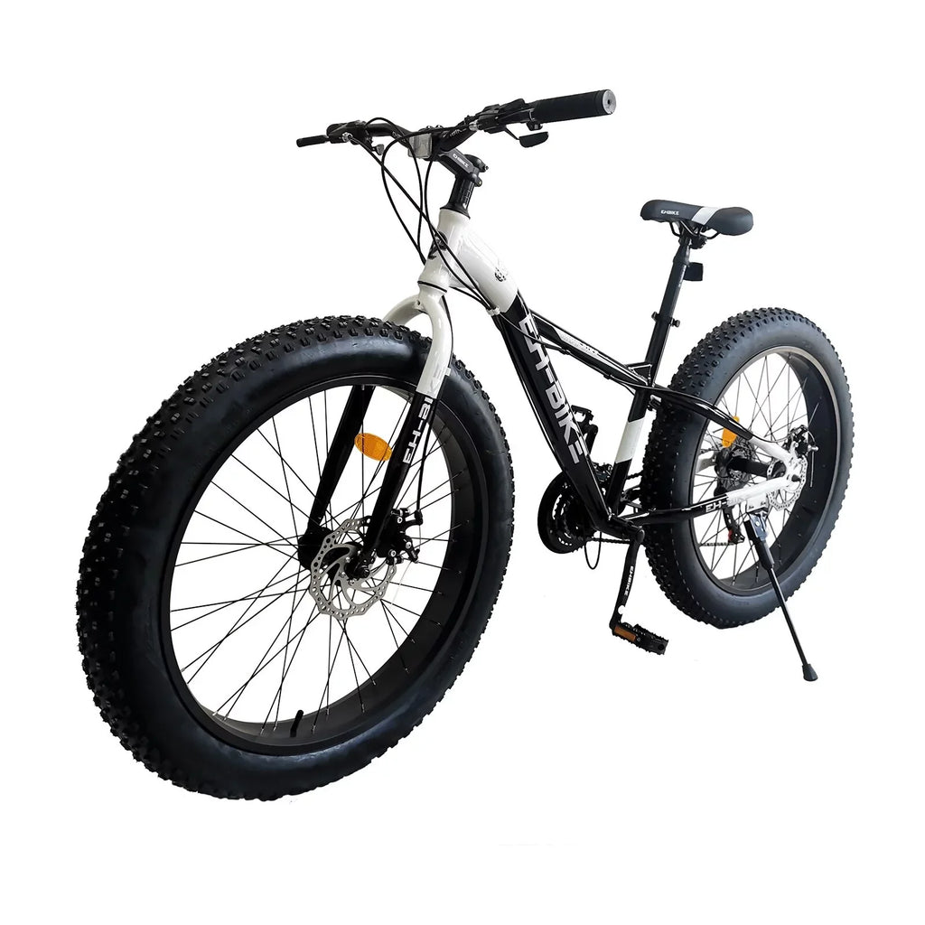 Tire 7-Speed, 26-Inch 76x24.8x40in Steel Wide Tires, Mountain Wheels, and Front Brakes Bike, 4-Inch Fat - Rear Mens Frame, Knobby Blue