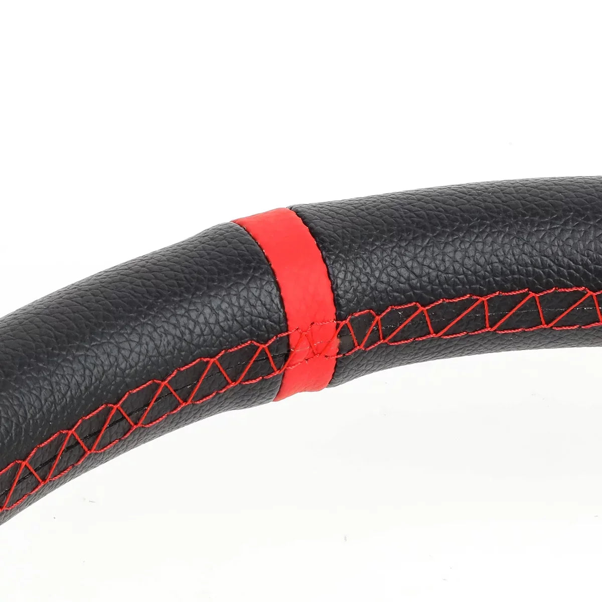 Spoke Silver Steering SW-T520-SL-RD PVC 350mm Red Stitched Wheel Racing Motoring Leather 6-Bolt DNA