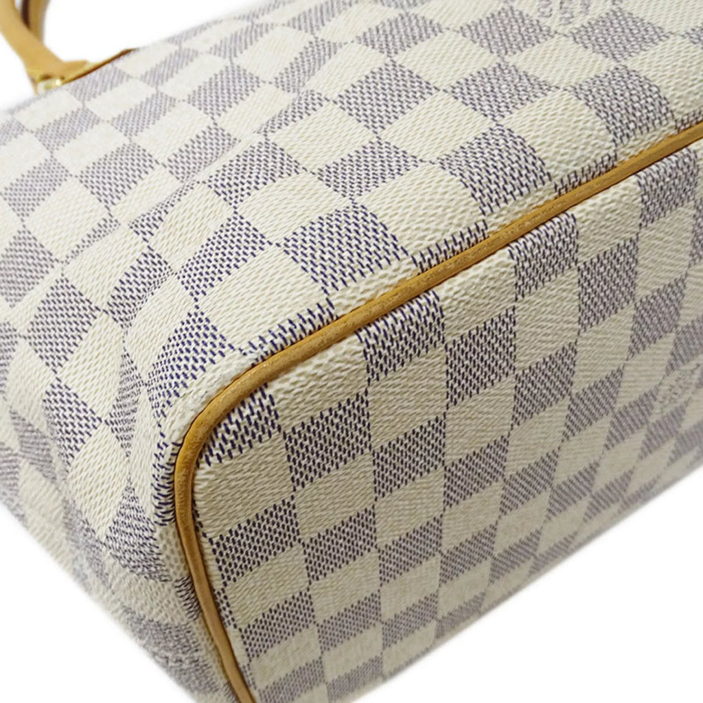 N51186 Louis Ladies PM Vuitton VUITTON Used Saleya Tote Handbag LOUIS Damier Gray Authenticated Azul White Bag