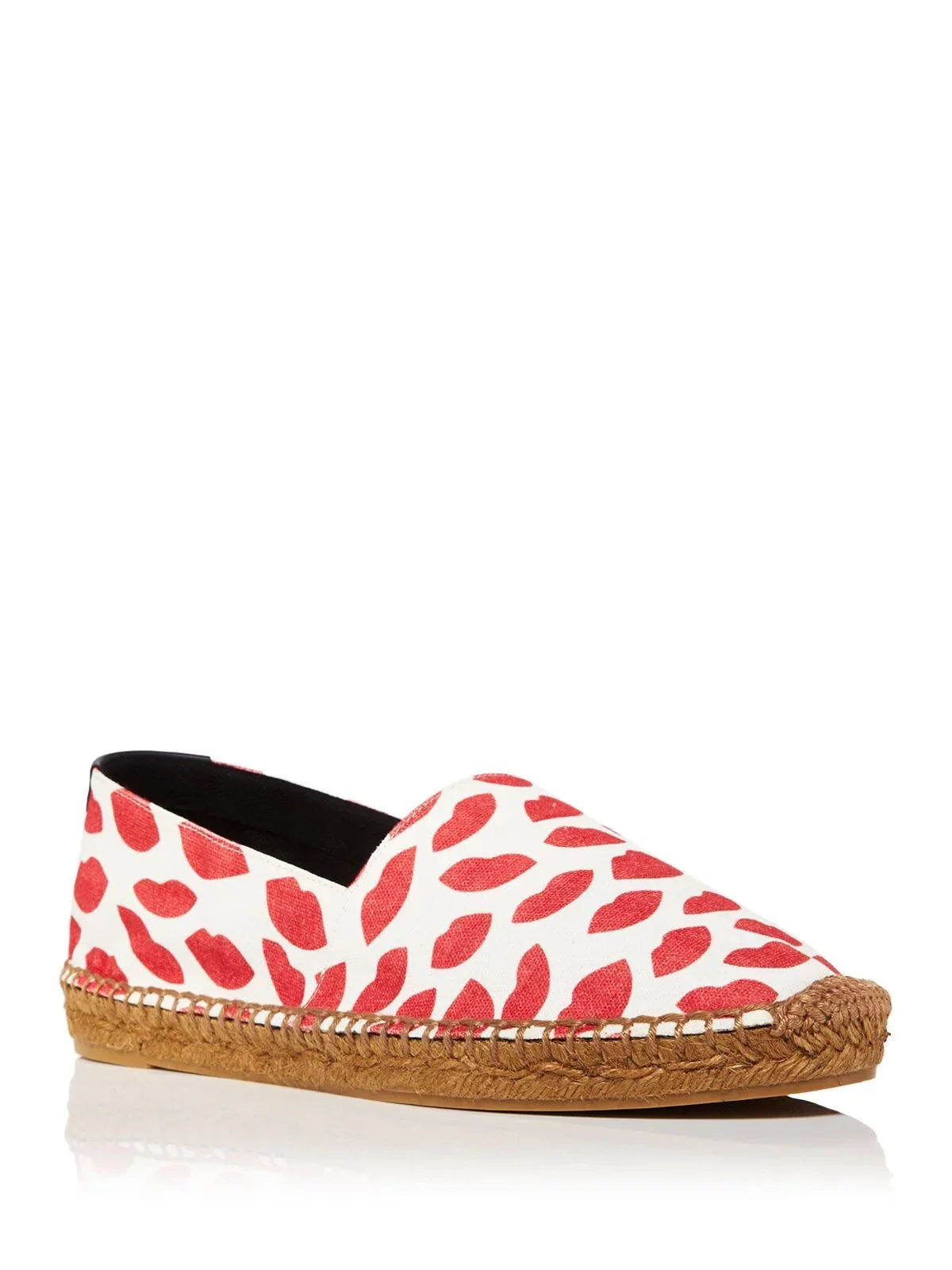 36 On Platform Womens Red Logo Round Lip Slip Espadrille Printed Shoes LAURENT Bianco Toe SAINT Woven