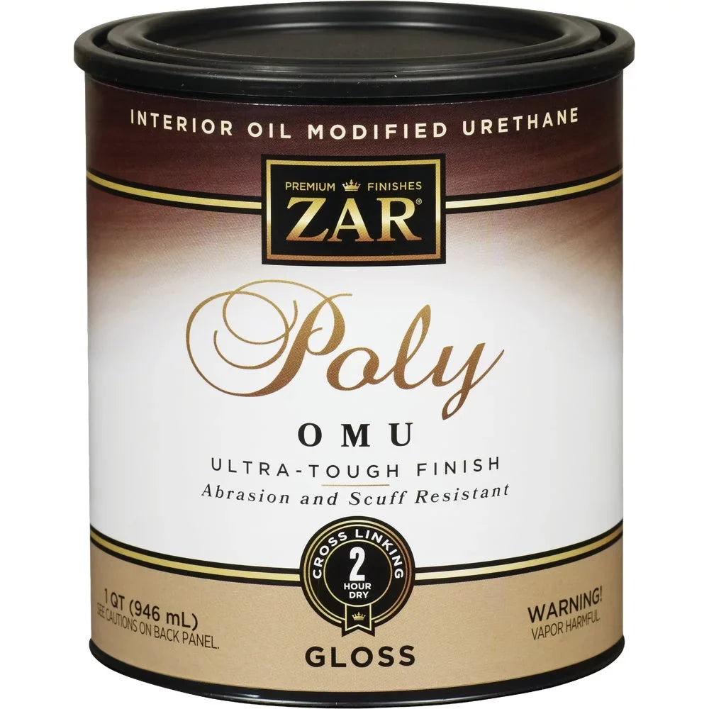 Qt. PK, Max Gloss ZAR Polyurethane, 1 1 Ultra Interior