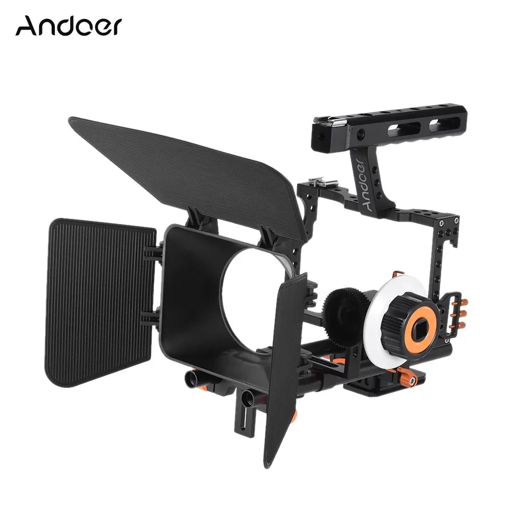 Alloy Film Box Handle Camera + + + Andoer Camera Video 15mm + W/matte + Cage,Handle Rod Aluminum Camera C500 + + Camera Aluminum Kit Alloy Box Handle A7s/a7/a7r/a7rii/a7sii/a7iv Alloy 15mm + Video